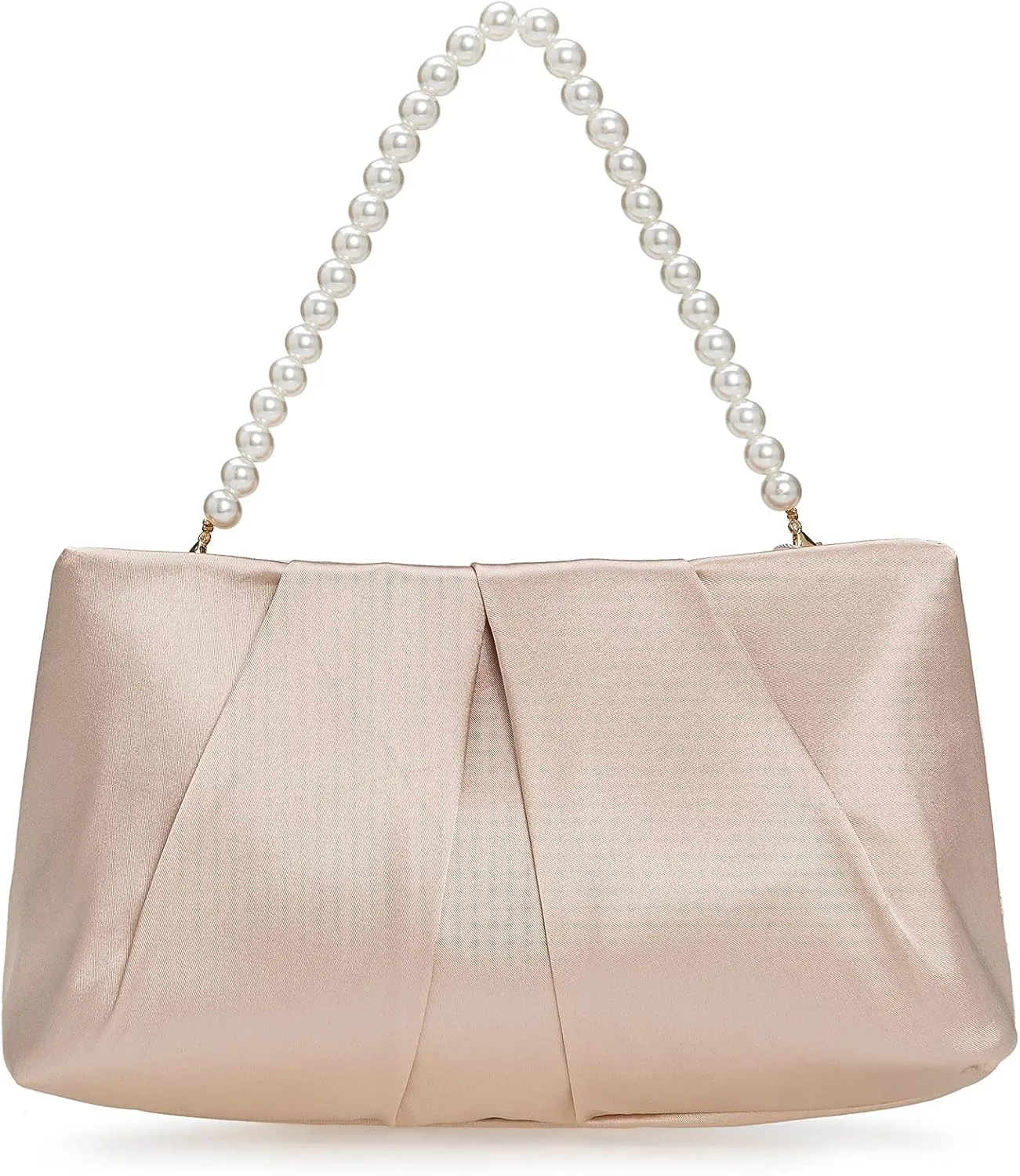 CHARMING TAILOR Evening Bag Women Wedding Party Handbag Small Dressy Formal Purse Pleated Satin Clutch