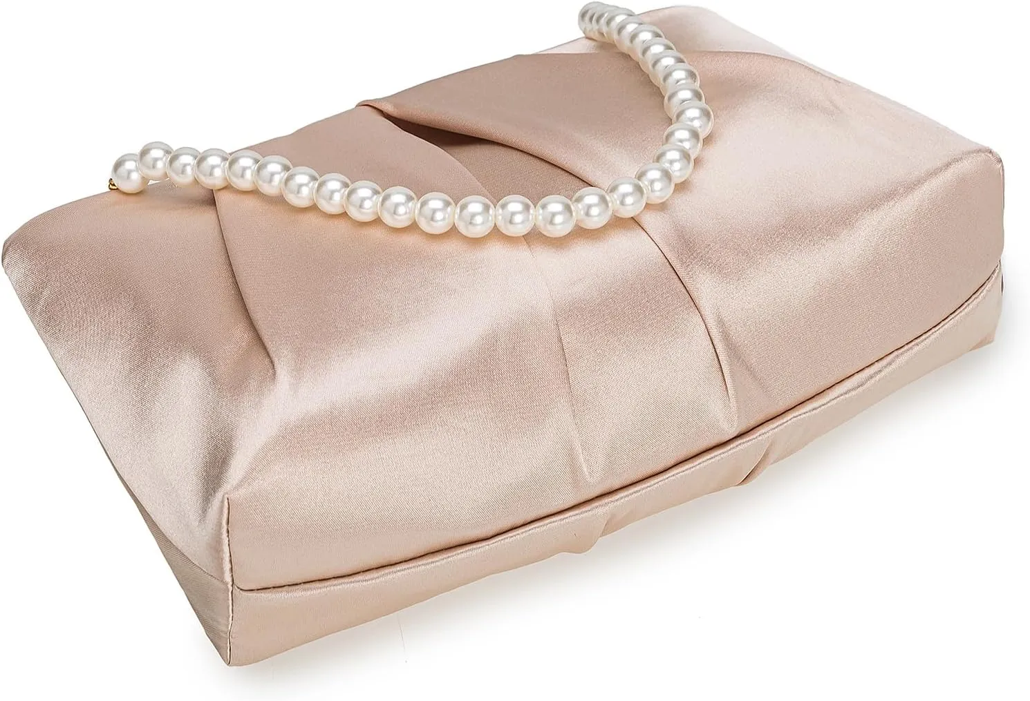 CHARMING TAILOR Evening Bag Women Wedding Party Handbag Small Dressy Formal Purse Pleated Satin Clutch