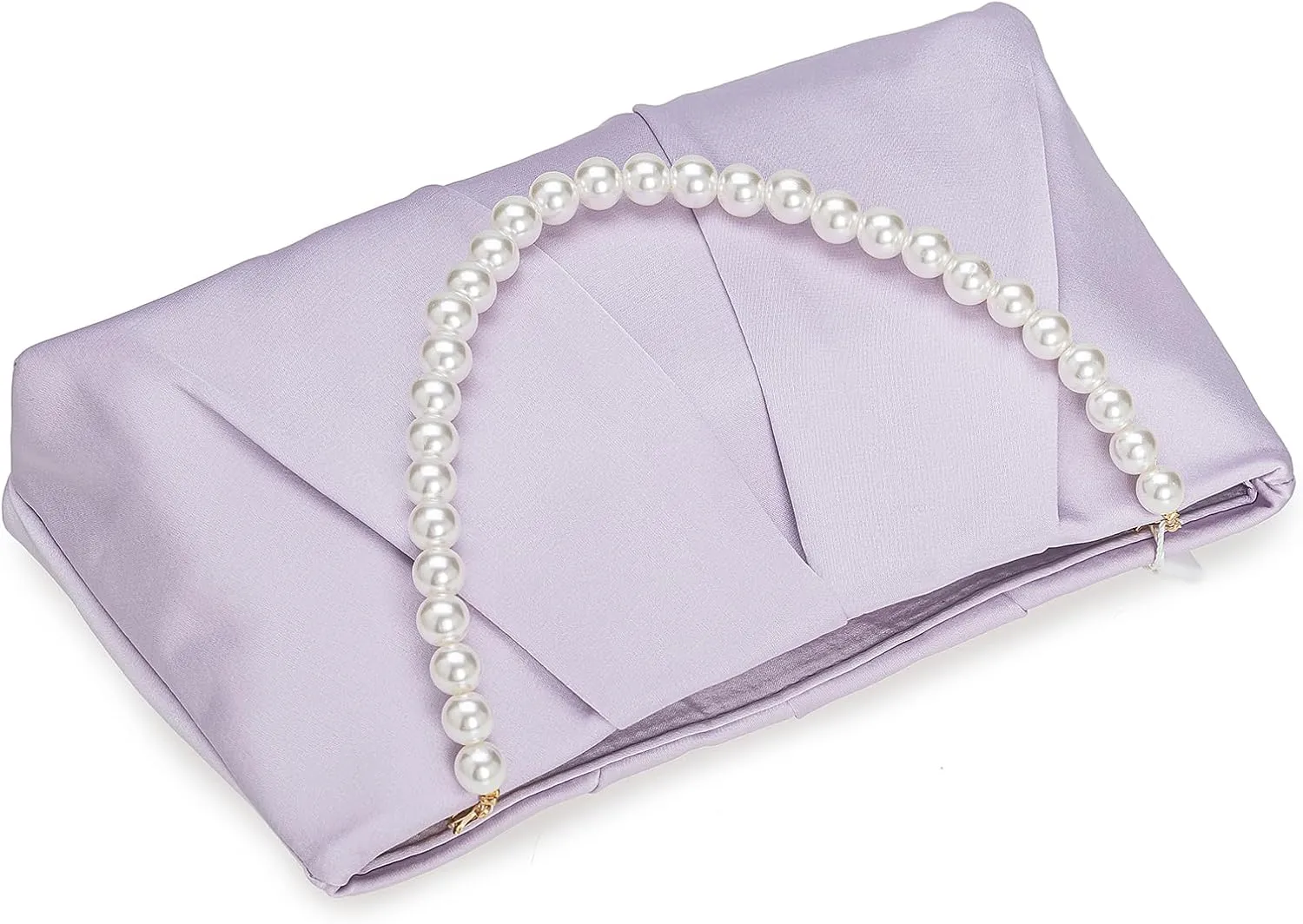 CHARMING TAILOR Evening Bag Women Wedding Party Handbag Small Dressy Formal Purse Pleated Satin Clutch