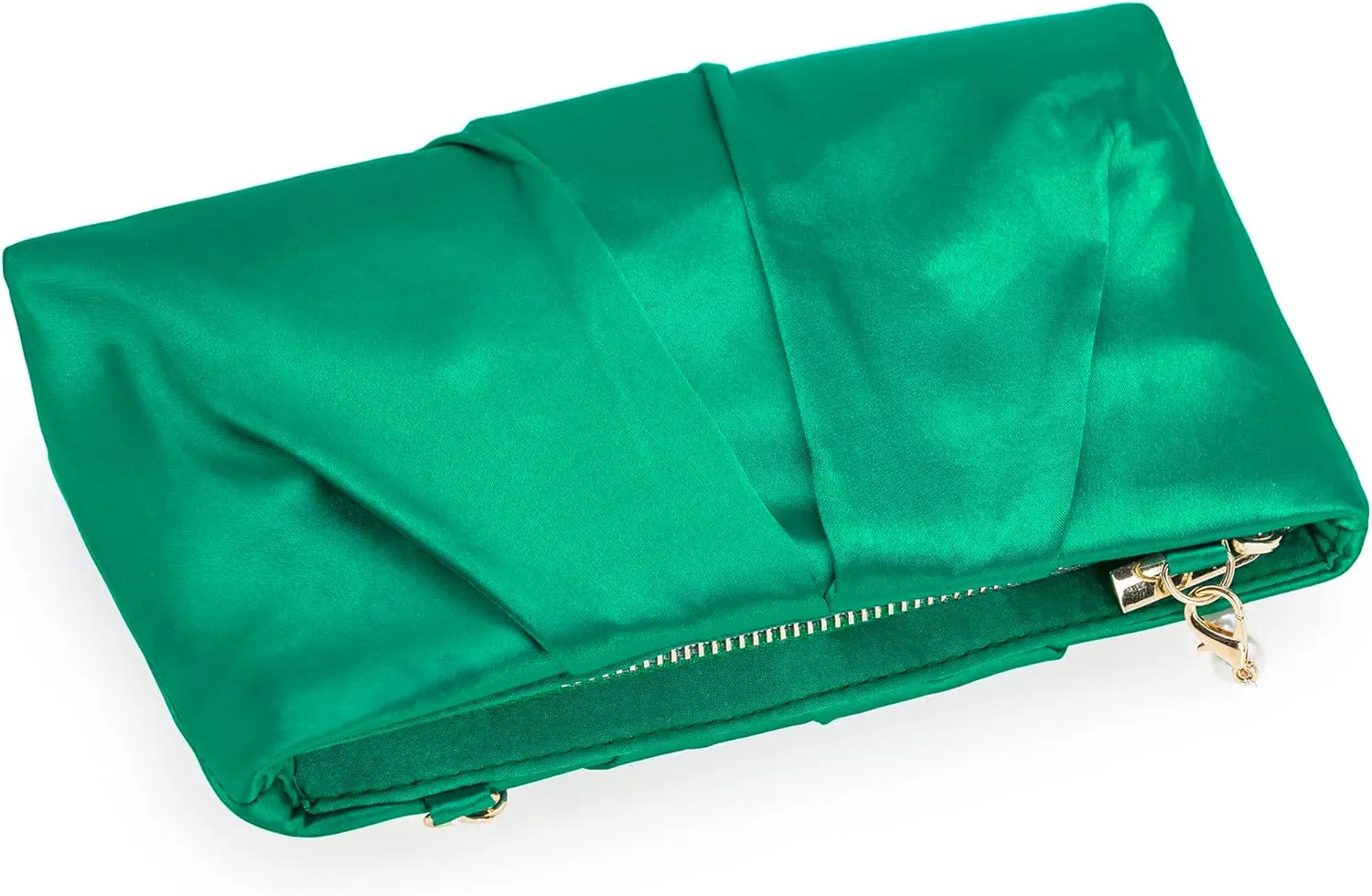 CHARMING TAILOR Evening Bag Women Wedding Party Handbag Small Dressy Formal Purse Pleated Satin Clutch