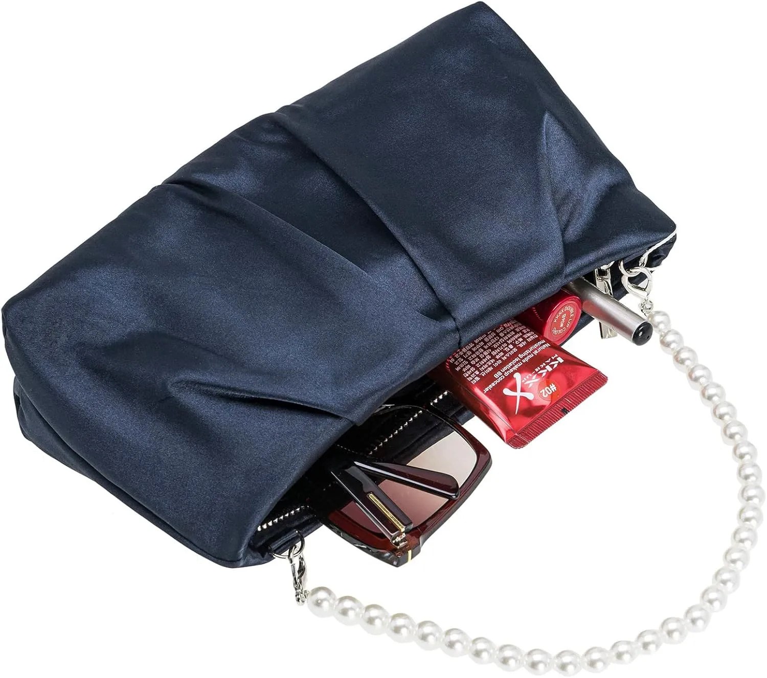CHARMING TAILOR Evening Bag Women Wedding Party Handbag Small Dressy Formal Purse Pleated Satin Clutch