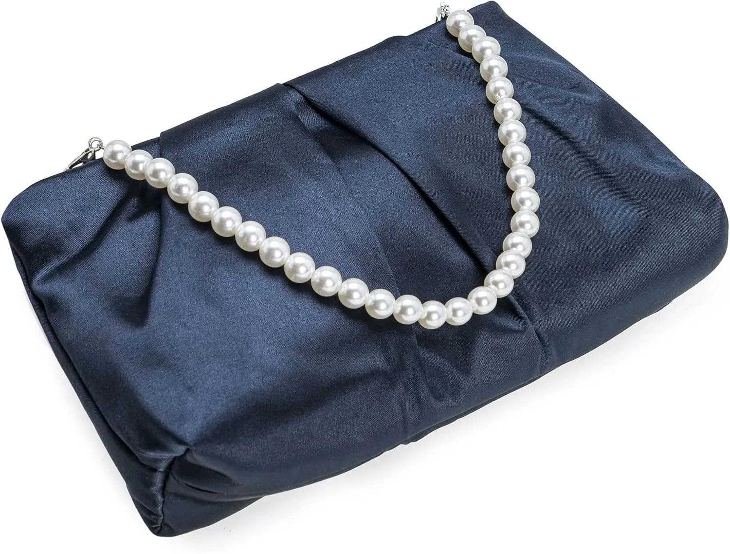 CHARMING TAILOR Evening Bag Women Wedding Party Handbag Small Dressy Formal Purse Pleated Satin Clutch