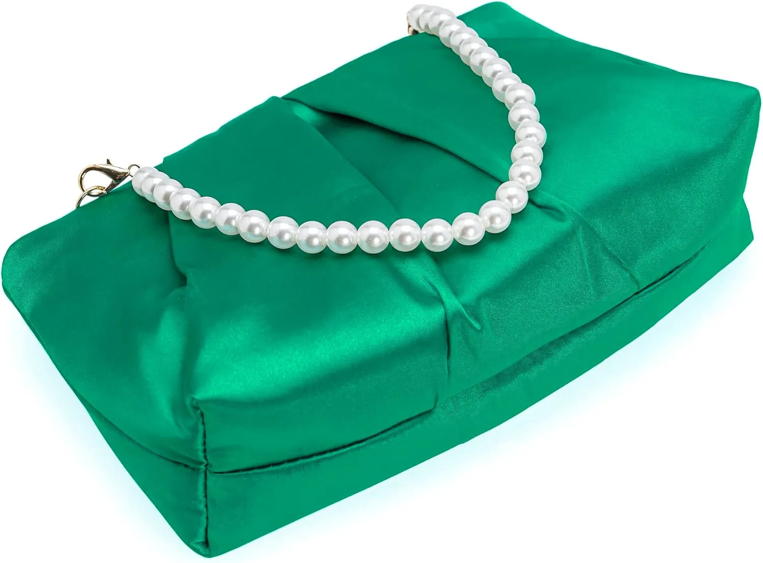 CHARMING TAILOR Evening Bag Women Wedding Party Handbag Small Dressy Formal Purse Pleated Satin Clutch