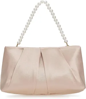 CHARMING TAILOR Evening Bag Women Wedding Party Handbag Small Dressy Formal Purse Pleated Satin Clutch