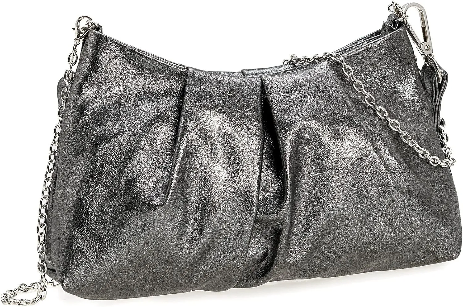 CHARMING TAILOR Women Clutch Bag Dressy Formal Handbag Pleated PU Clutch Purse for Cocktail Prom Wedding Party