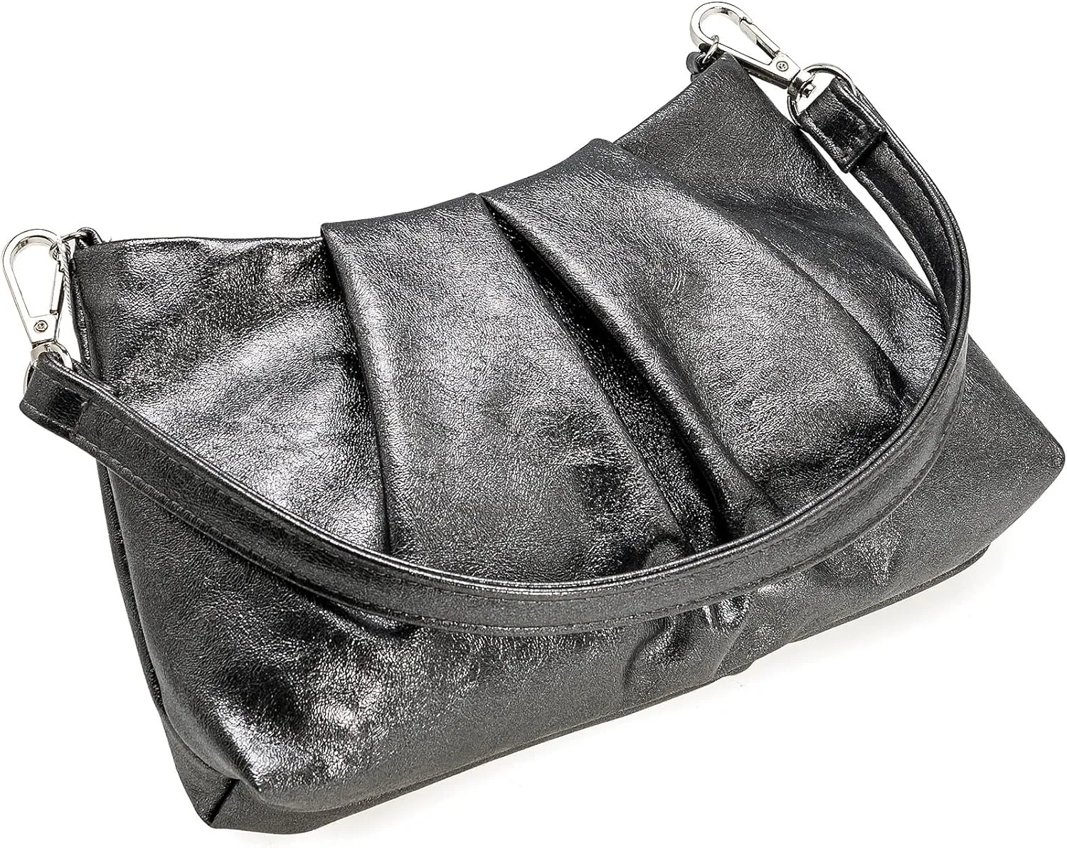 CHARMING TAILOR Women Clutch Bag Dressy Formal Handbag Pleated PU Clutch Purse for Cocktail Prom Wedding Party