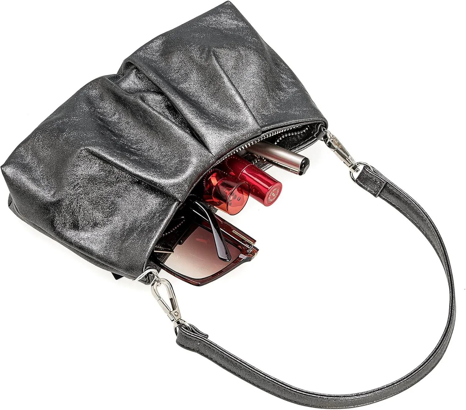 CHARMING TAILOR Women Clutch Bag Dressy Formal Handbag Pleated PU Clutch Purse for Cocktail Prom Wedding Party