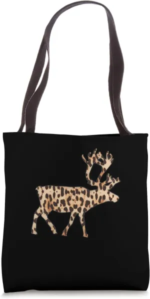 Cheetah Leopard Print Reindeer Caribou Tote Bag