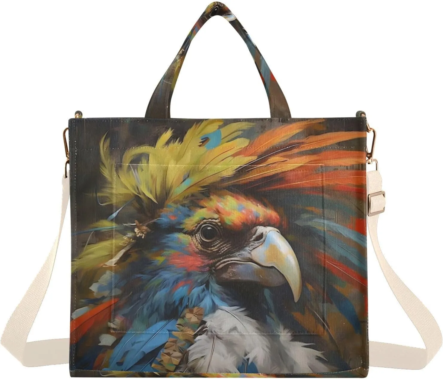 Chief Bird Women Tote Bag Corduroy Handbag Purse Shoulder Bag with Detachable Strap Small Size