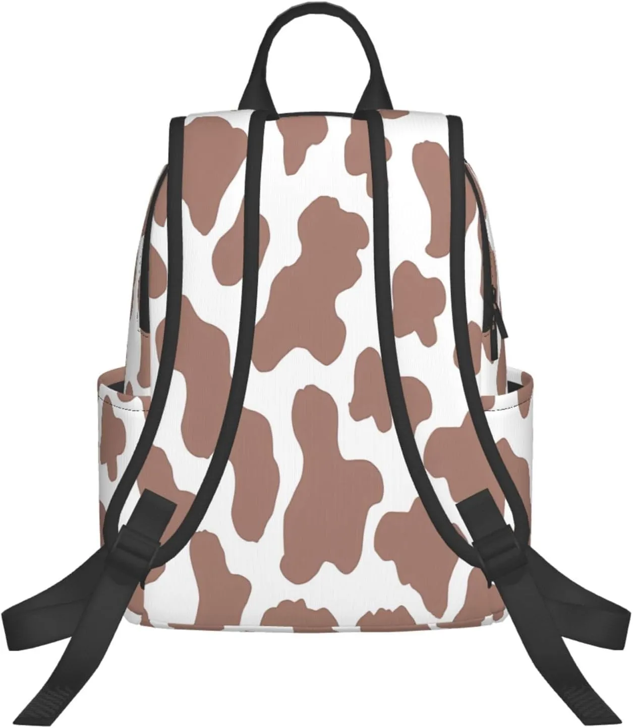 Chocolate Brown Black Cow Print Aesthetic Casual Backpacks Large Capacity Laptop Backpack Sports Rucksack Travel Daypack Adjustable Shoulder Strap Work Bag for Outdoor Camping