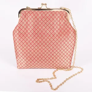 Chouka Brocade Pink Banarasi Handwoven Silk Clutch