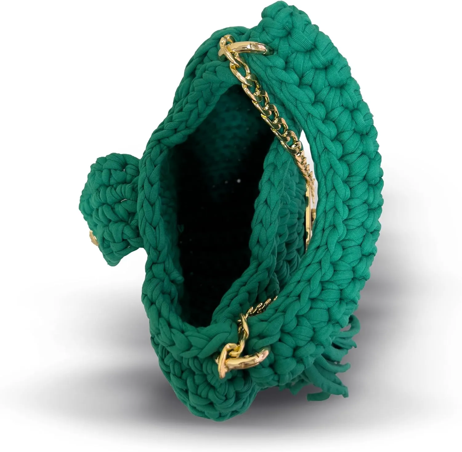 CHQEL Evening Clutch Bag for Women, Handmade Crochet Wedding Party Purse, Small Flap Formal Crossbody Handbag Evening Clutch