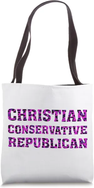 Christian Conservative Republican leopard animal print Tote Bag