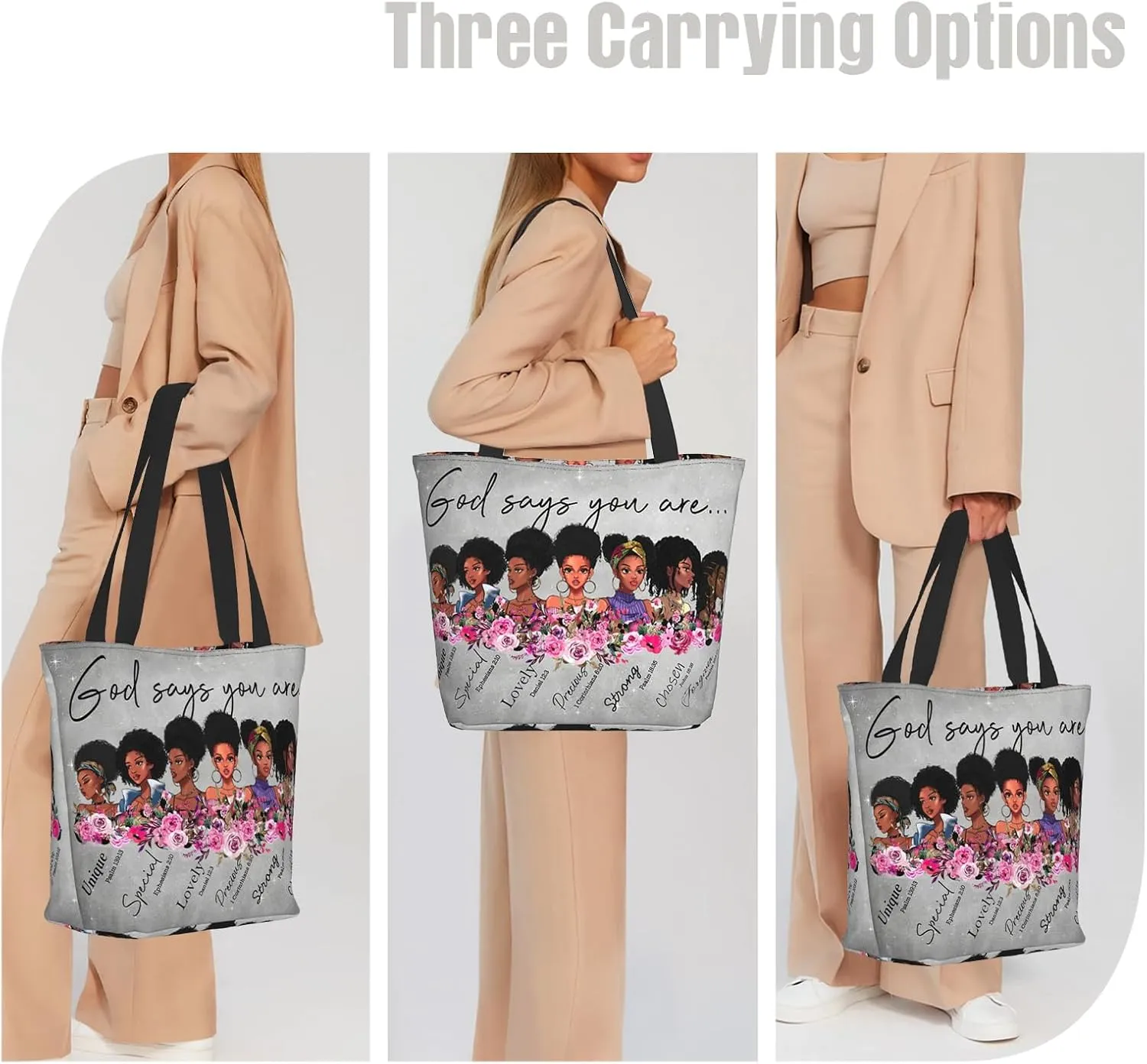 Christian Tote Bags for Women Bible Bags for Women Religious Gifts Bible Church Bag Reusable Grocery Shopping Bag