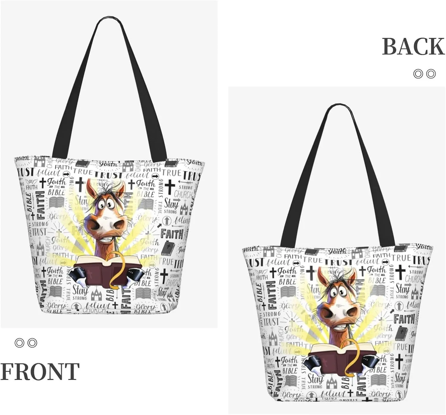 Christian Tote Bags for Women Bible Bags for Women Religious Gifts Bible Church Bag Reusable Grocery Shopping Bag