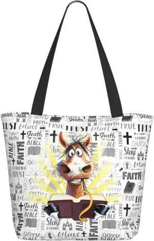 Christian Tote Bags for Women Bible Bags for Women Religious Gifts Bible Church Bag Reusable Grocery Shopping Bag