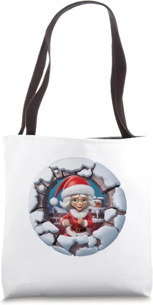Christmas Break Through - Miss Santa - Funny Holiday Season Tote Bag