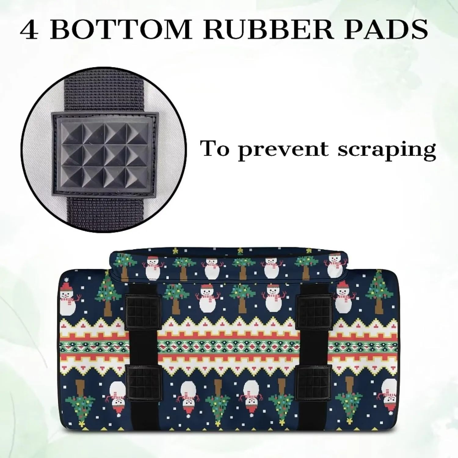 Christmas Print Sewing Machine Case with Top Wide Opening Portable Storage Bag Fit Most Standard Sewing Machines Large Capacity for Sewing Supplies