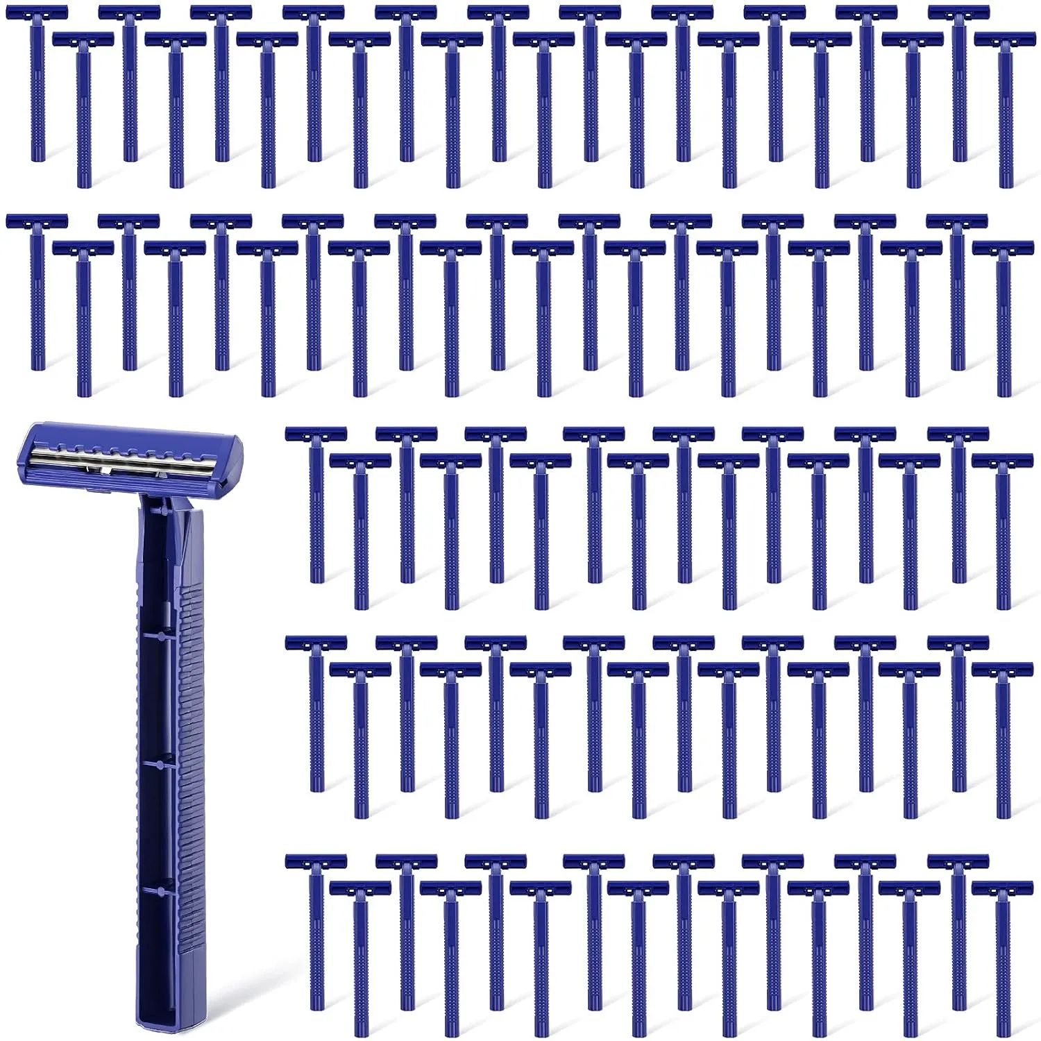 Chumia Twin Blade Razors for Men Stainless Steel Disposable Razors Men Bulk Plastic Shavers Multipurpose Portable Manual Disposable Shavers for Bathing Hotel Travel(200 Pieces)
