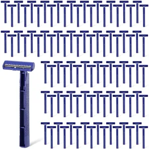 Chumia Twin Blade Razors for Men Stainless Steel Disposable Razors Men Bulk Plastic Shavers Multipurpose Portable Manual Disposable Shavers for Bathing Hotel Travel(200 Pieces)