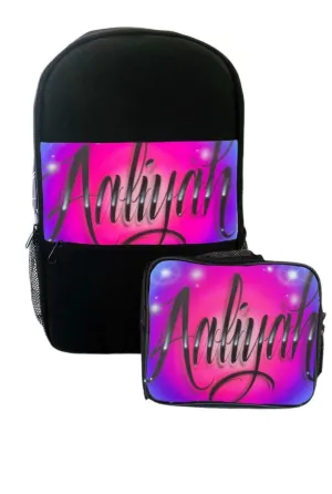 Circle Fade Script Style Kids Backpack and Lunchbox Combo (Combo17)