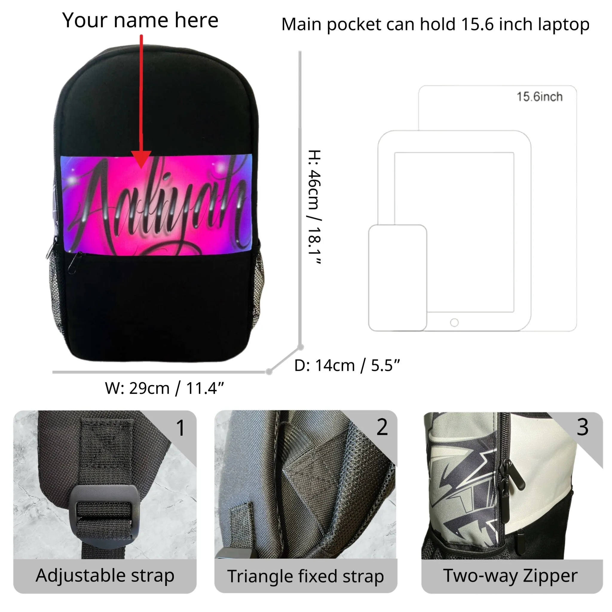 Circle Fade Script Style Kids Backpack and Lunchbox Combo (Combo17)