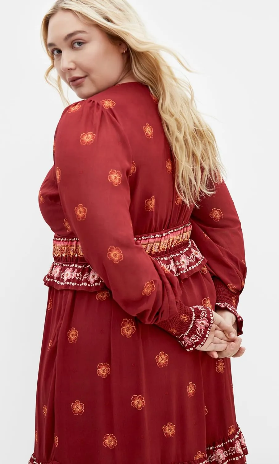 City Chic Women's Long Sleeved Paisley Print Dress