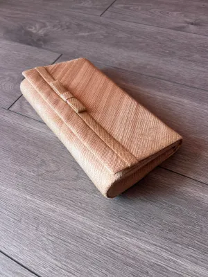 Classic Sinamay Almond Clutch Bag For Weddings
