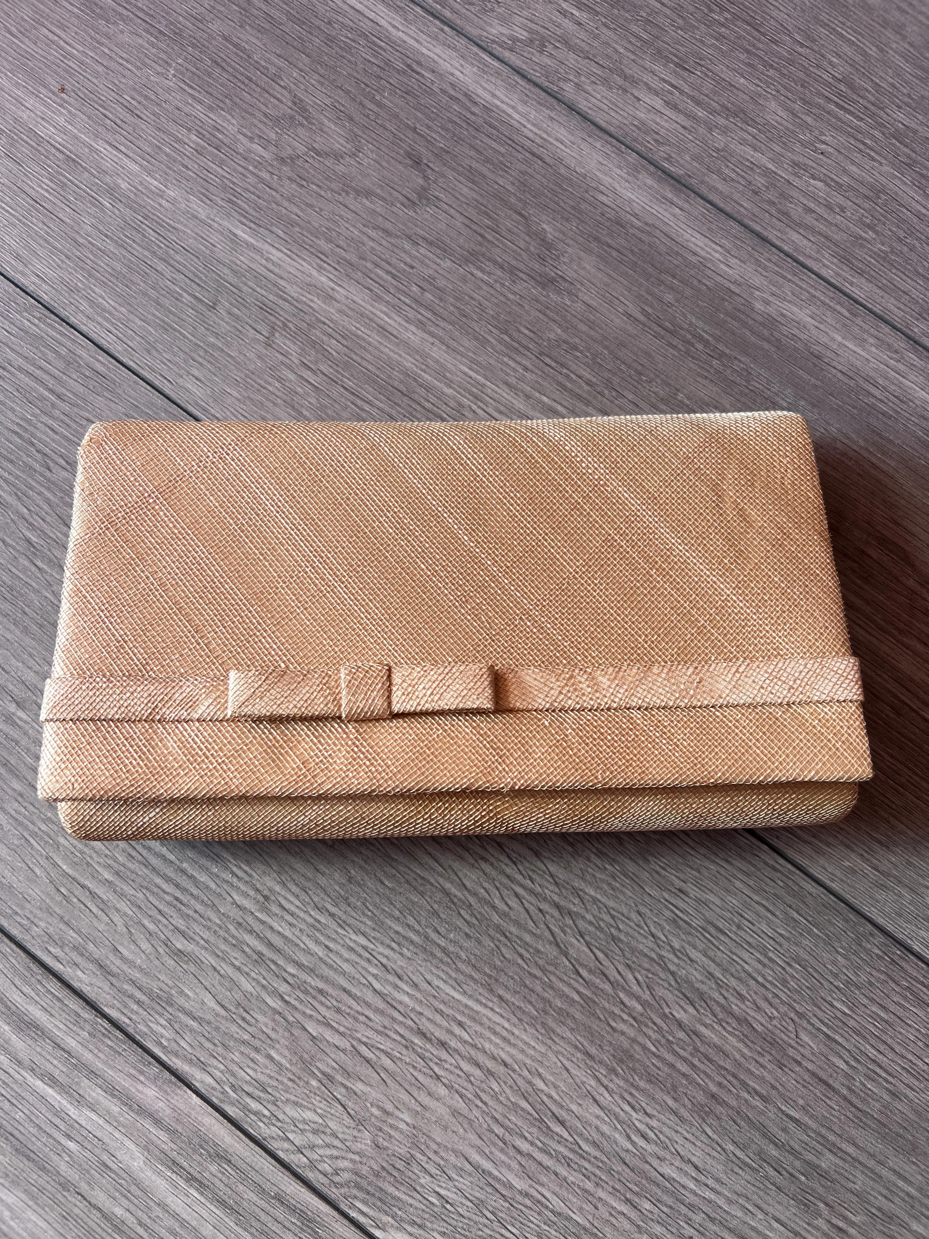 Classic Sinamay Almond Clutch Bag For Weddings