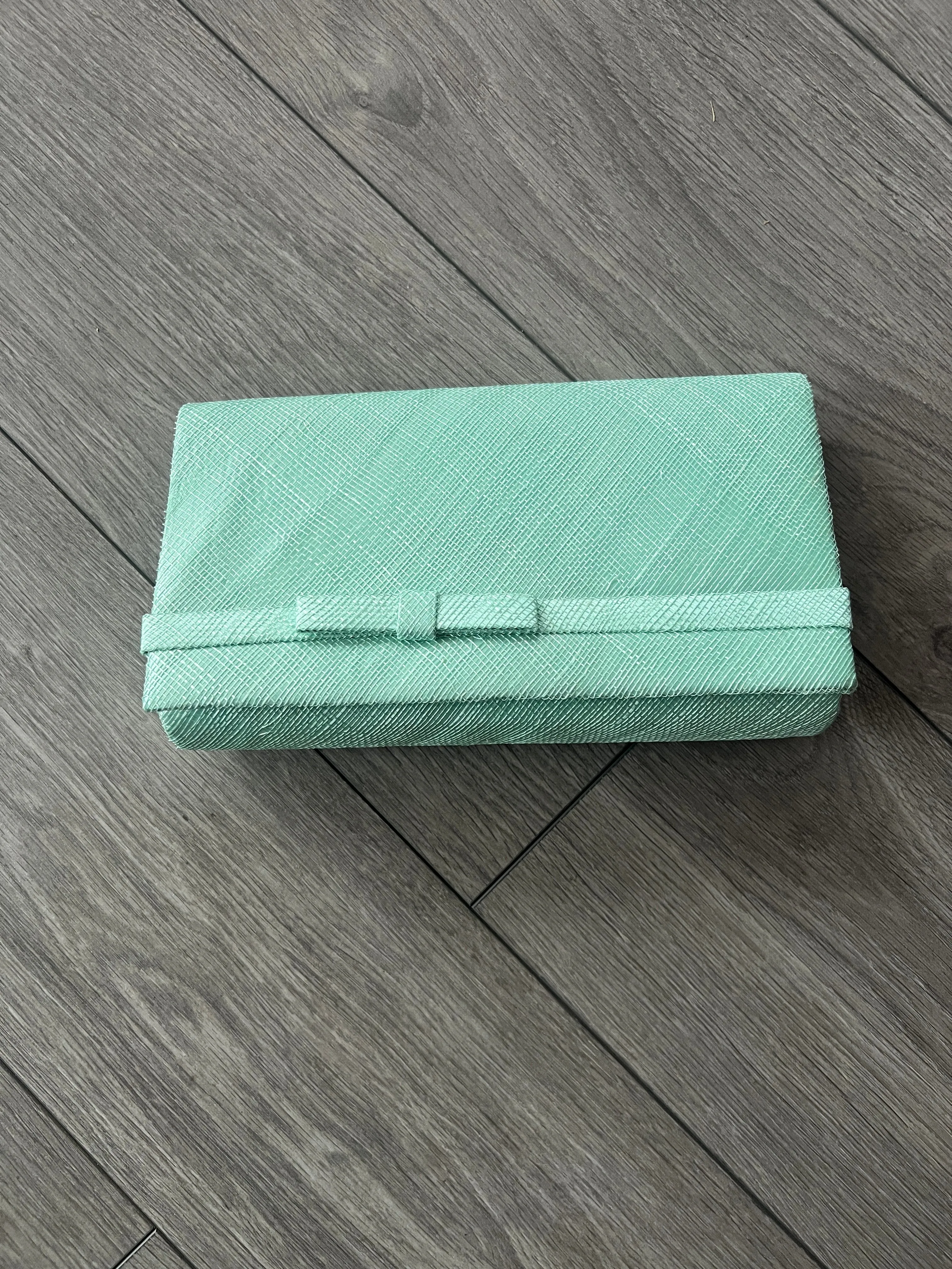 Classic Sinamay Aqua Clutch Bag For Weddings