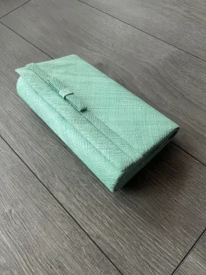 Classic Sinamay Aqua Clutch Bag For Weddings