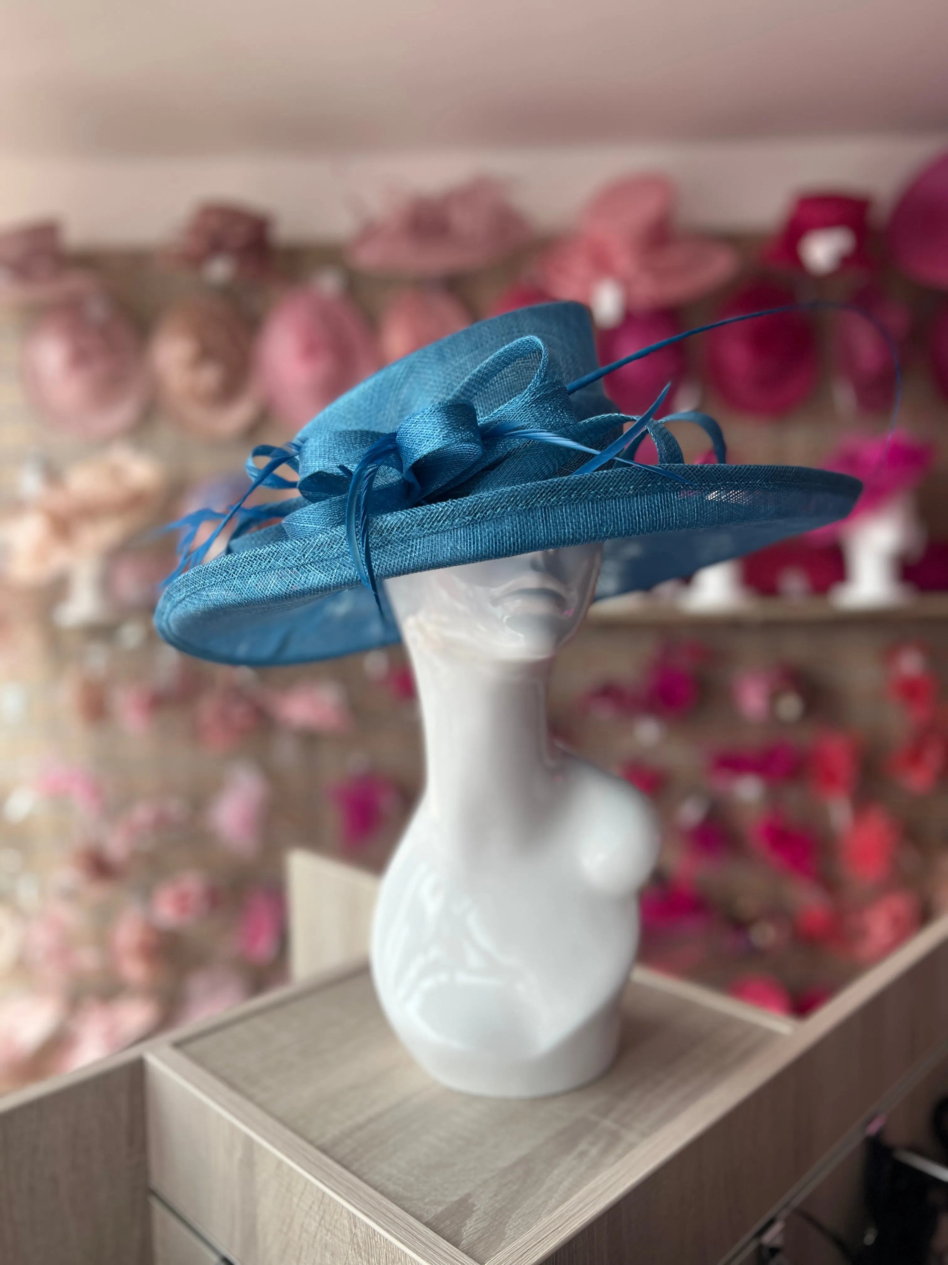 Classic Sinamay Azure Wedding Hat
