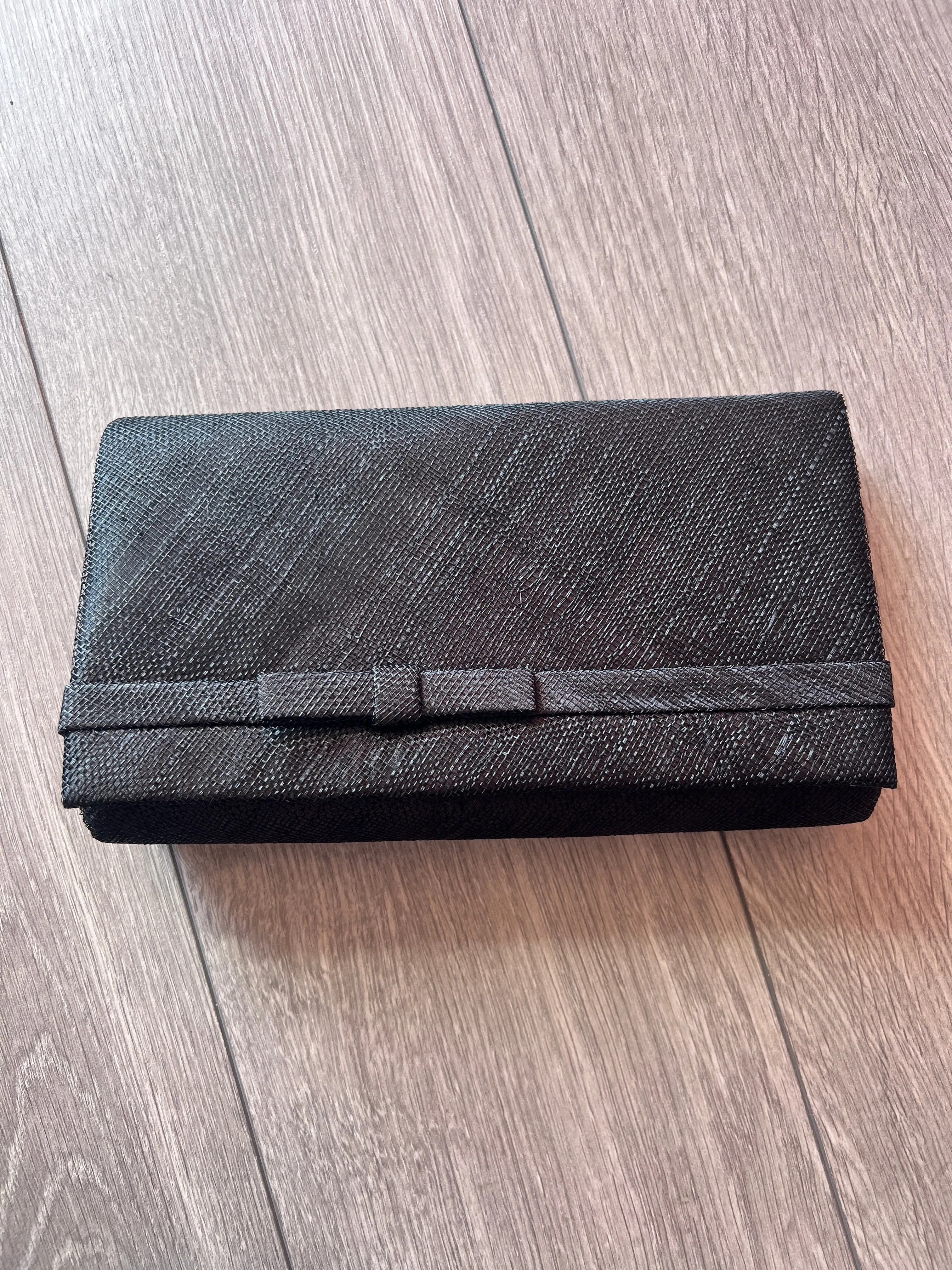 Classic Sinamay Black Clutch Bag For Weddings