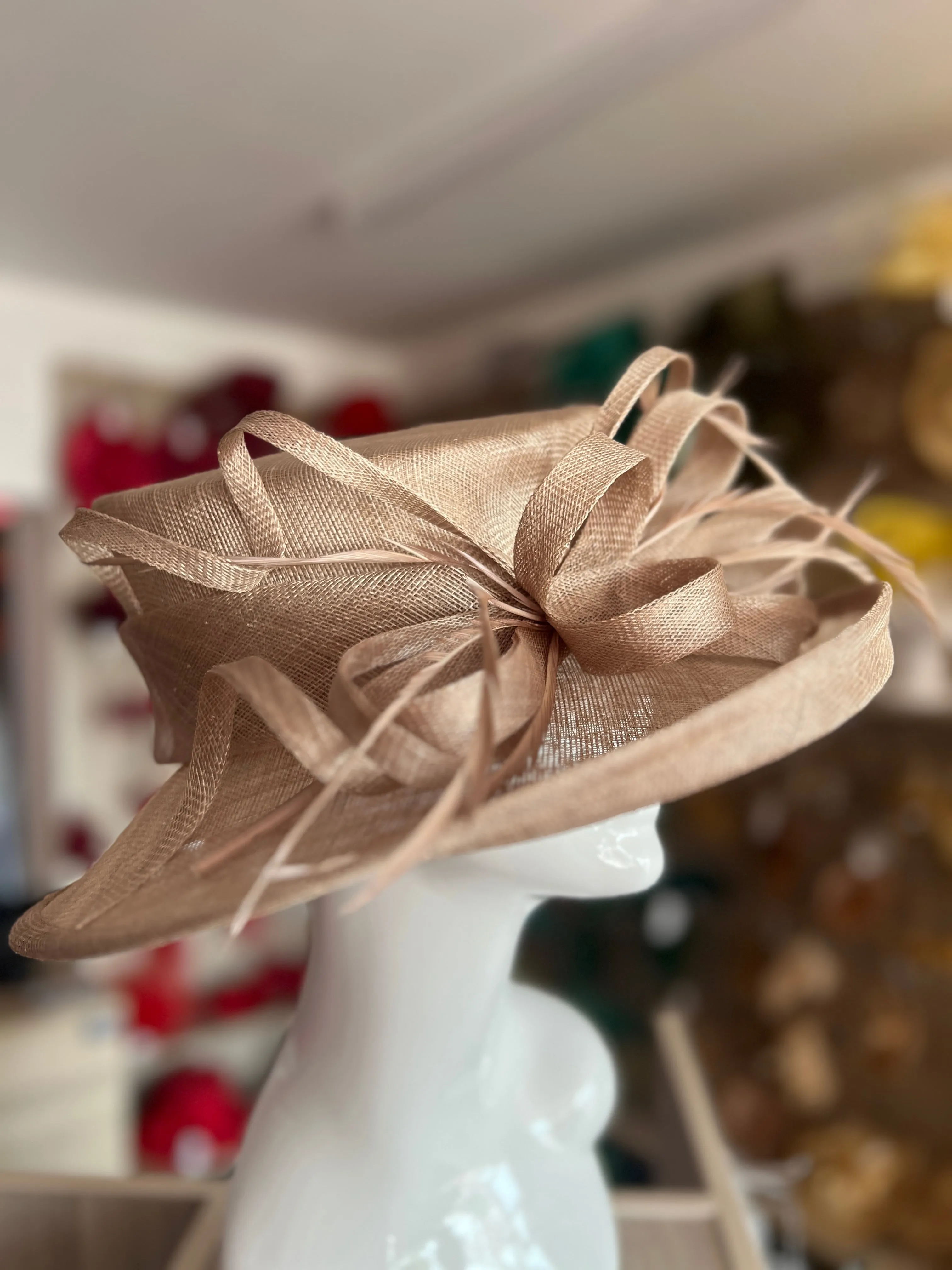 Classic Sinamay Bronze Wedding Hat