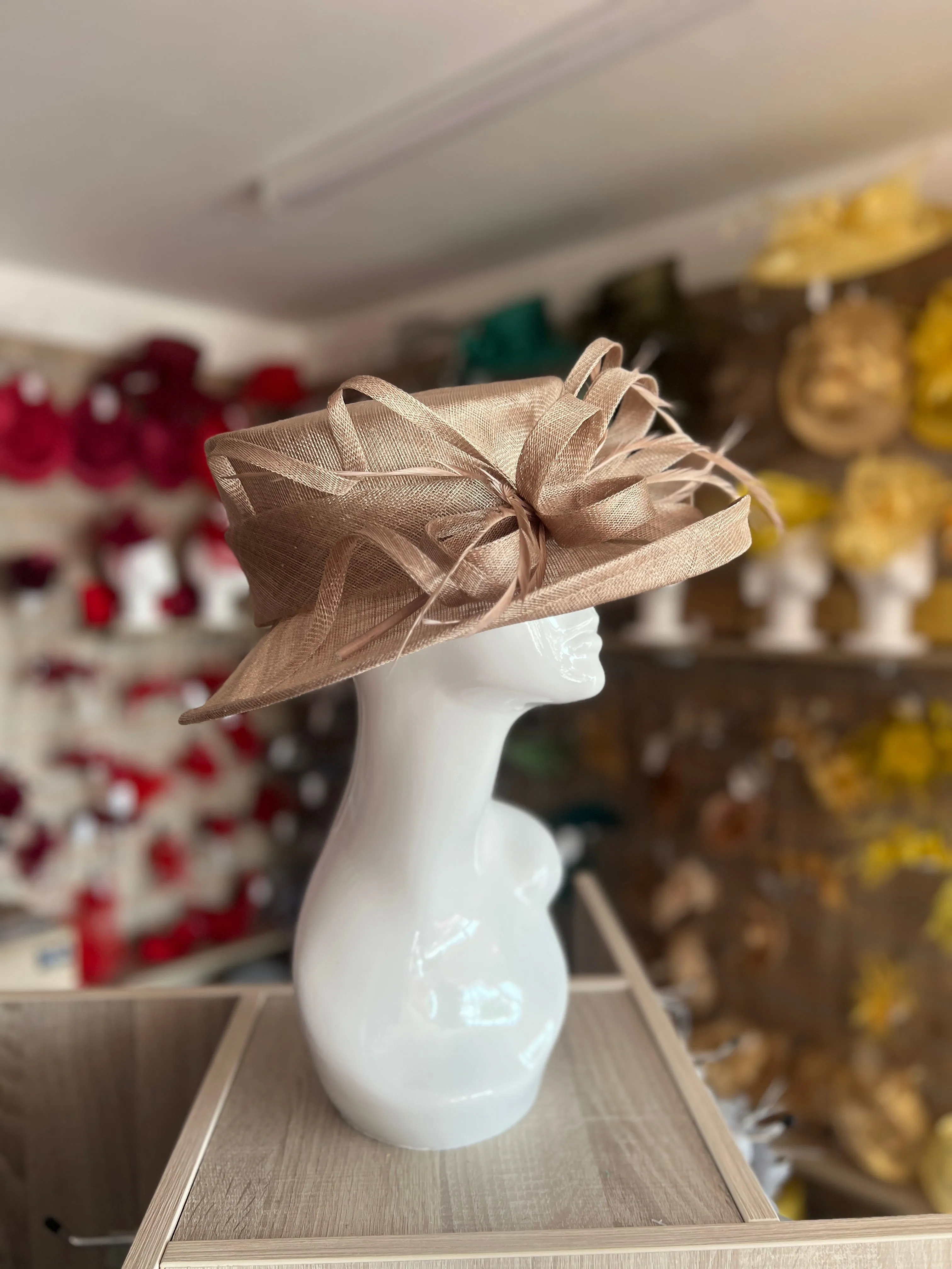 Classic Sinamay Bronze Wedding Hat