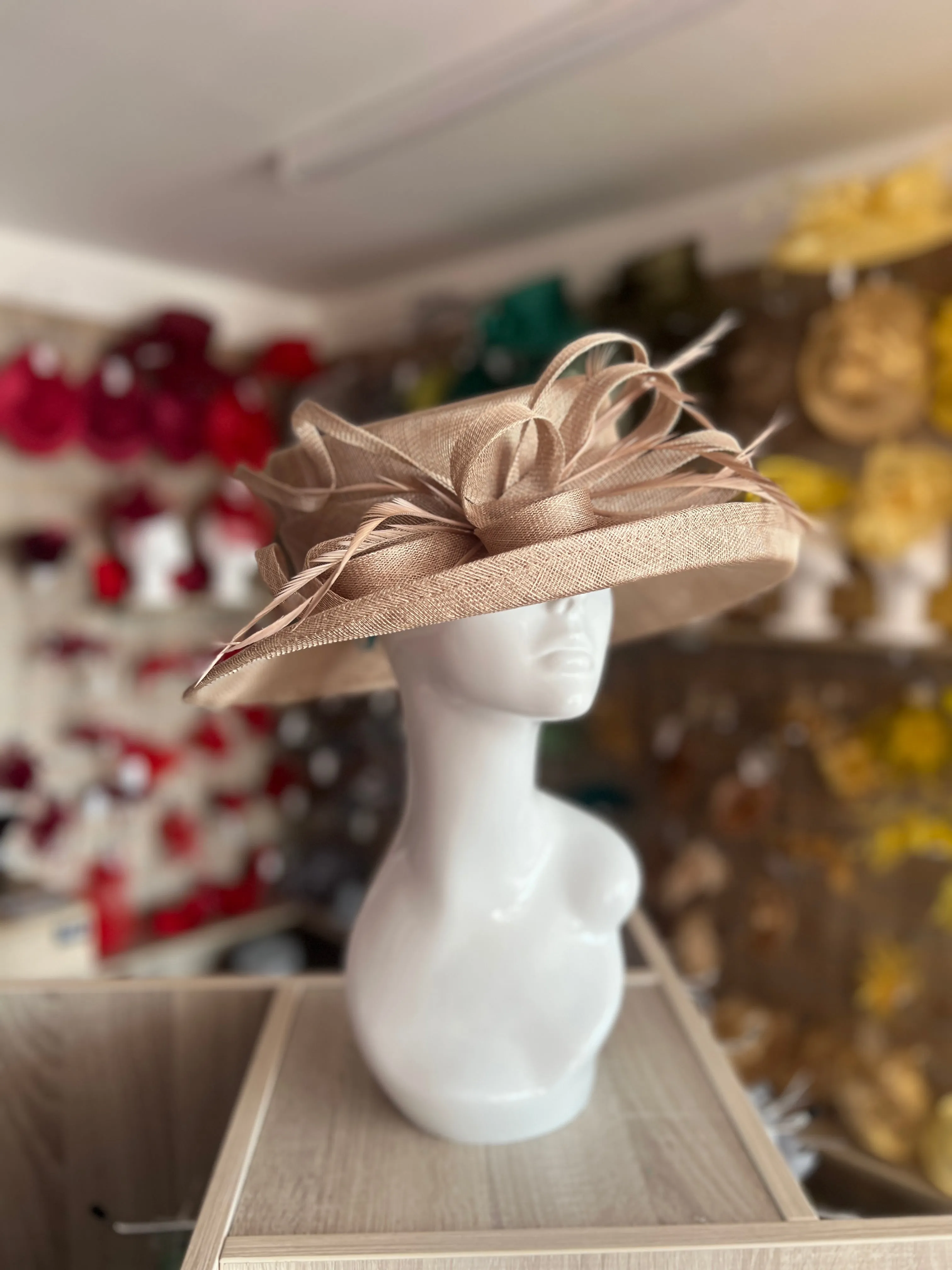 Classic Sinamay Bronze Wedding Hat