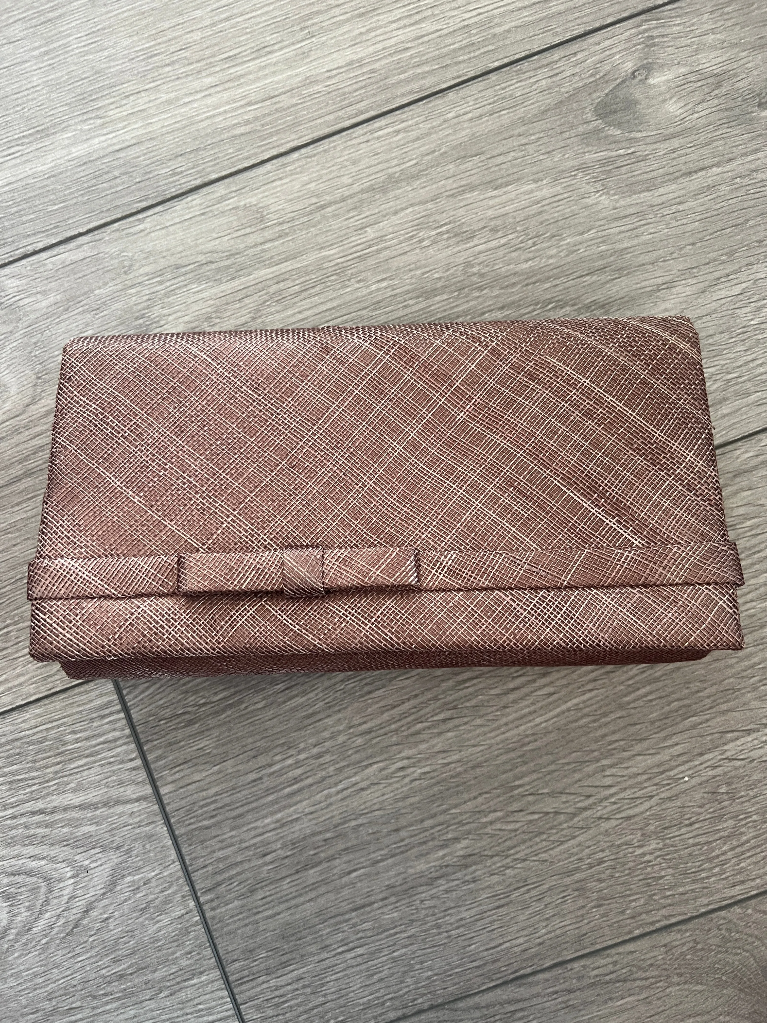 Classic Sinamay Coffee Clutch Bag For Weddings