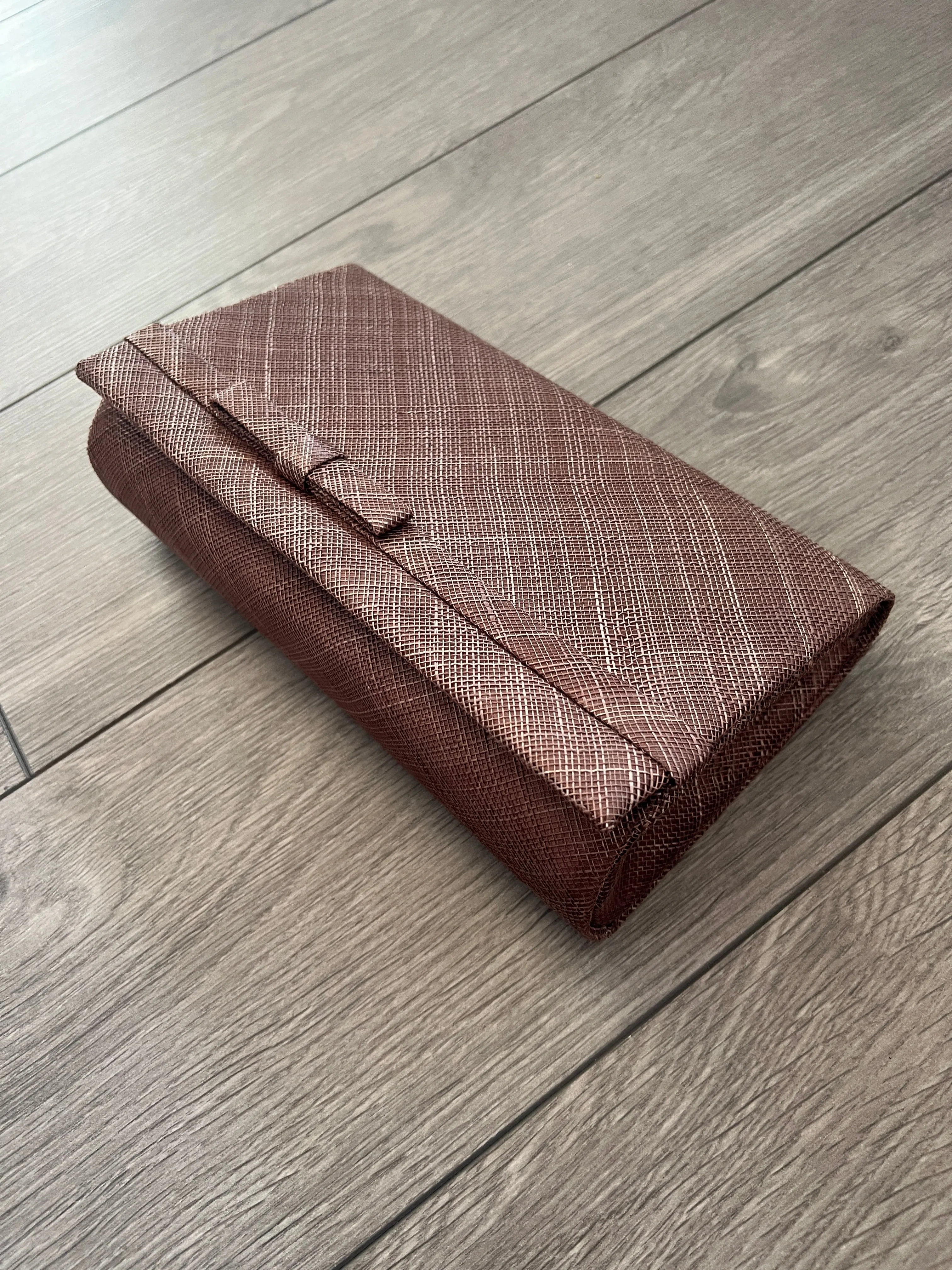 Classic Sinamay Coffee Clutch Bag For Weddings