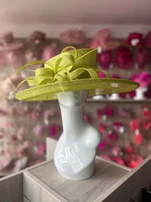 Classic Sinamay Lime Green Wedding Hat