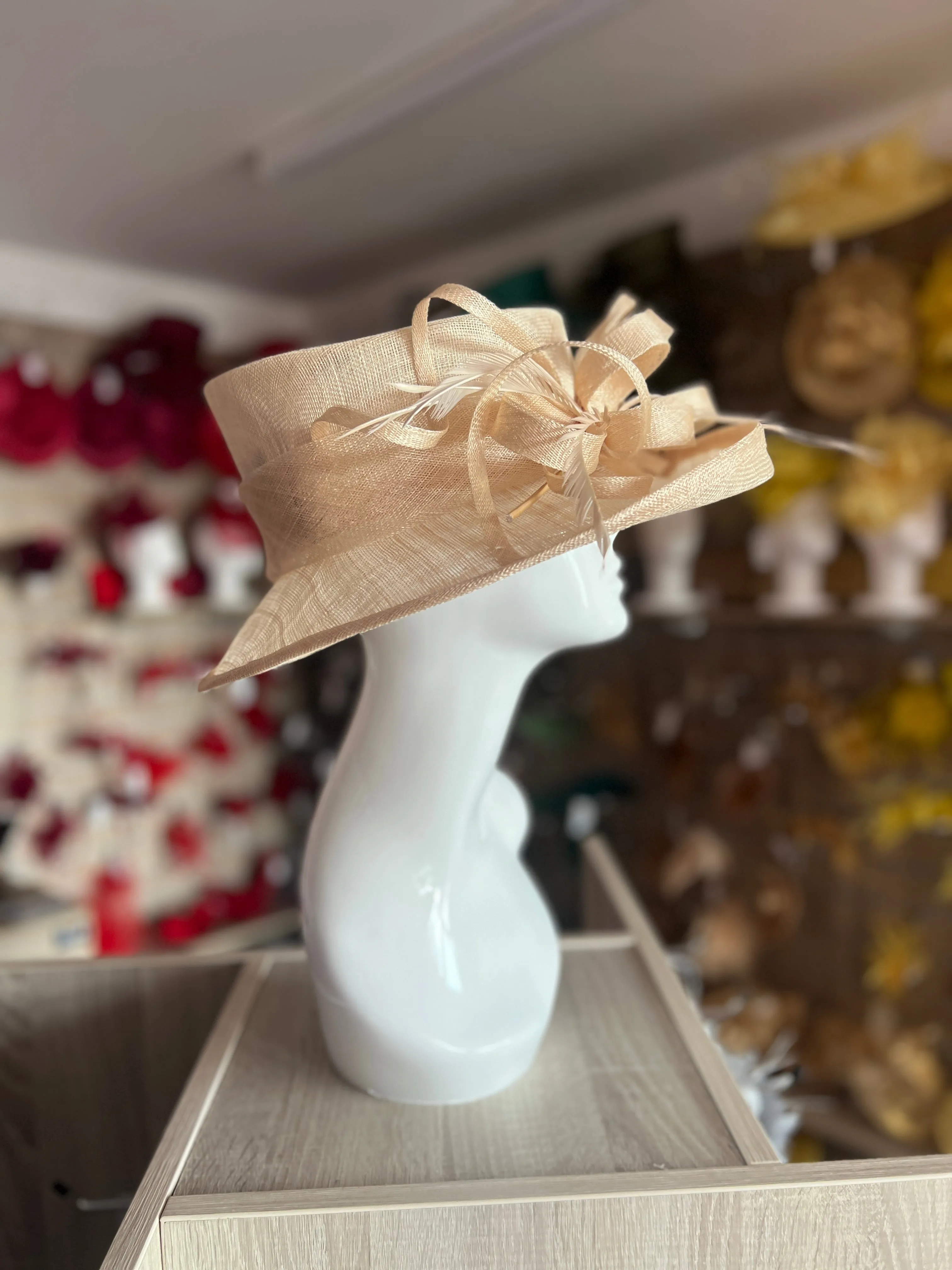 Classic Sinamay Nude Wedding Hat