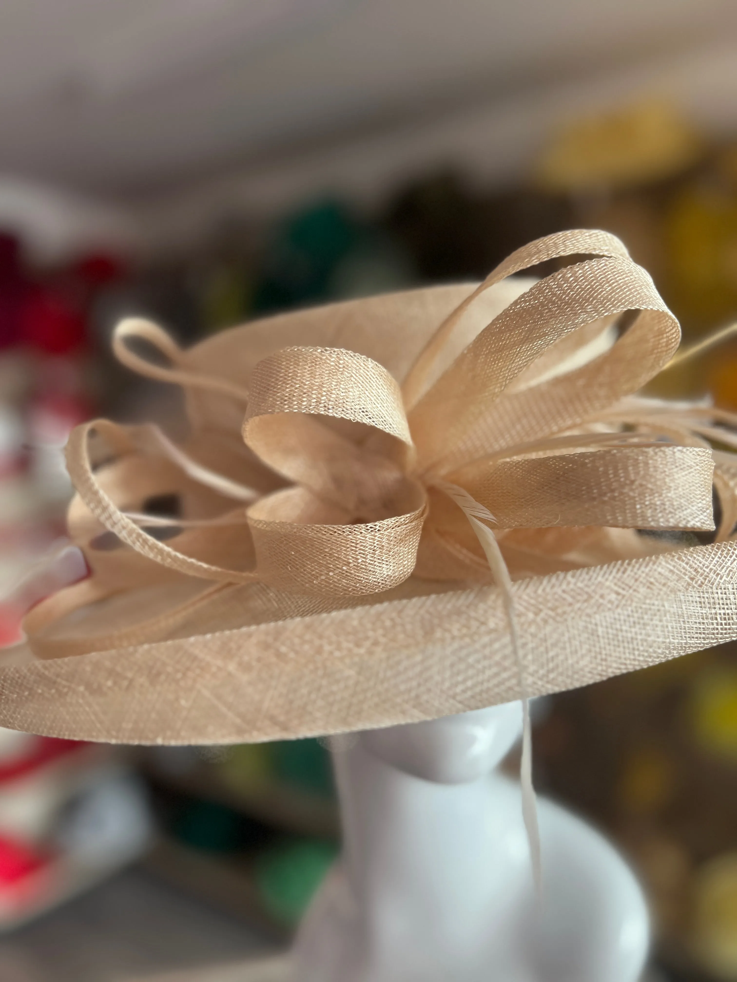 Classic Sinamay Nude Wedding Hat