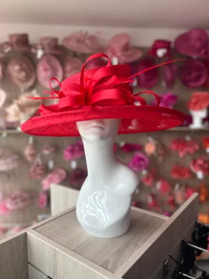 Classic Sinamay Poppy Red Wedding Hat