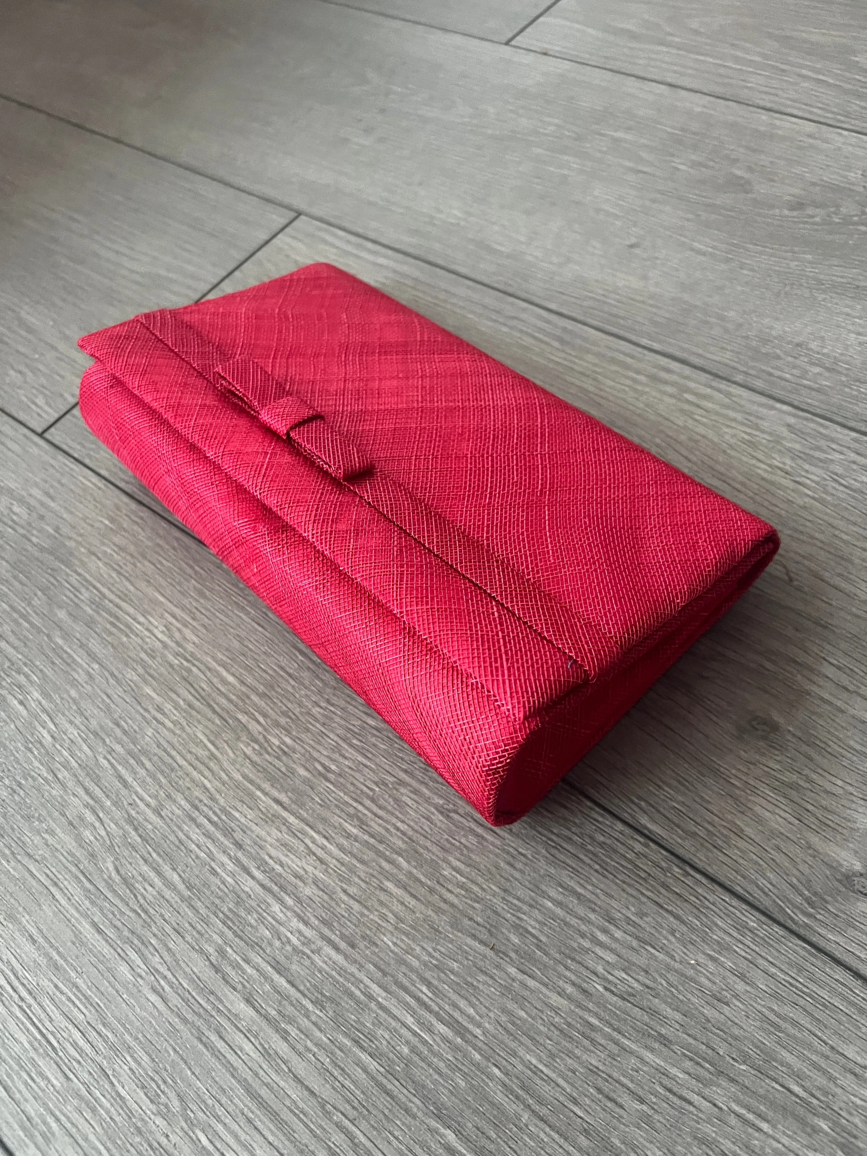Classic Sinamay Rouge Clutch Bag for Weddings