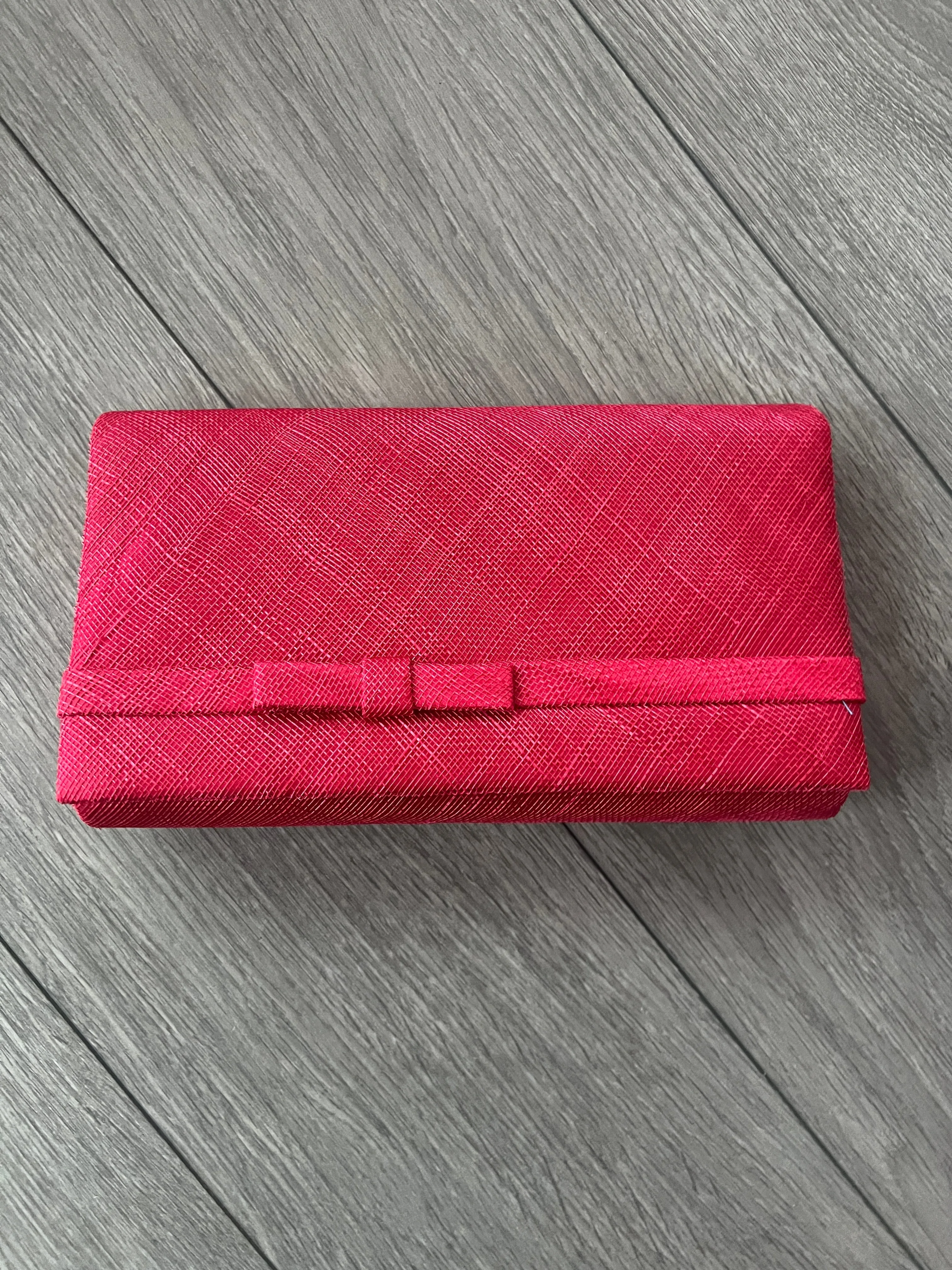 Classic Sinamay Rouge Clutch Bag for Weddings