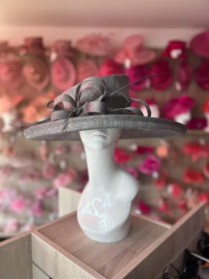Classic Sinamay Slate Wedding Hat