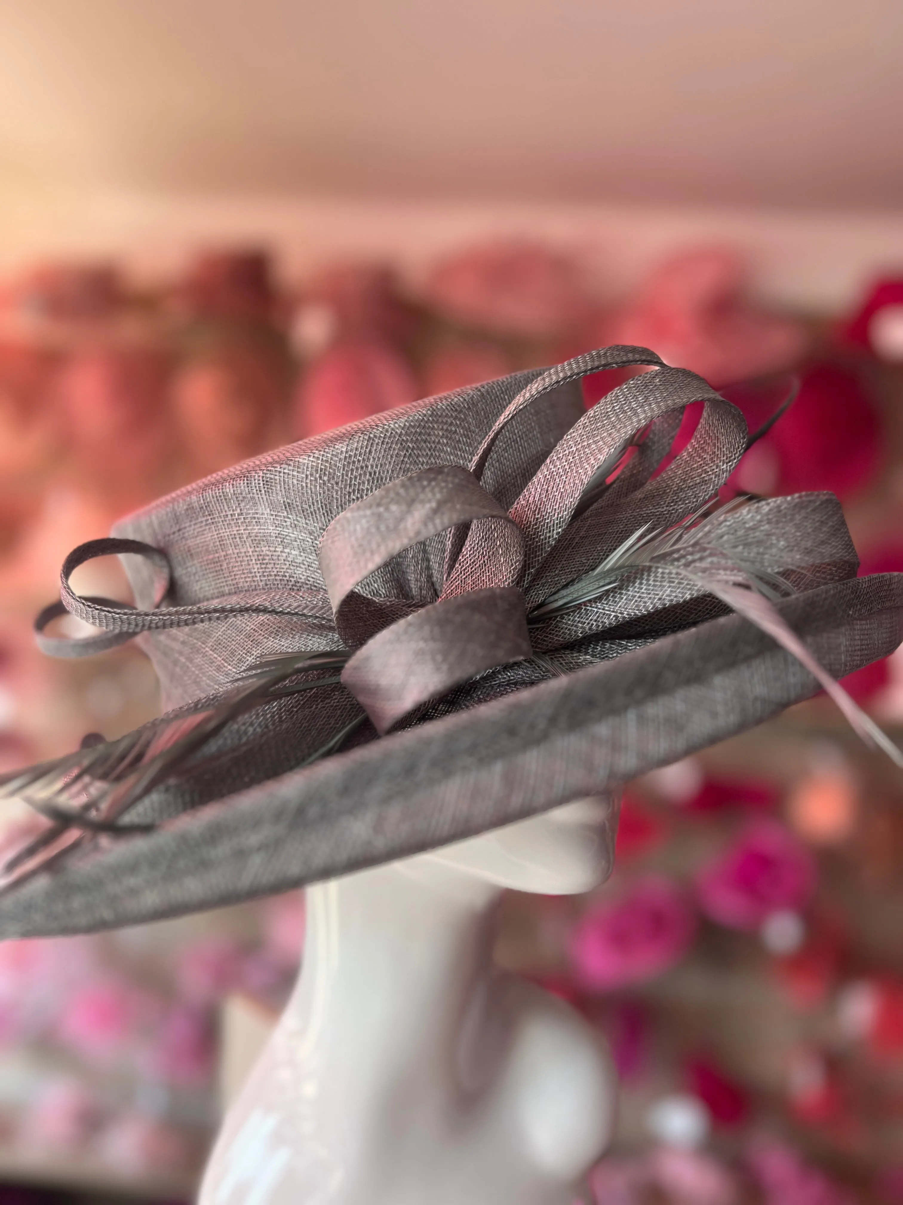 Classic Sinamay Slate Wedding Hat
