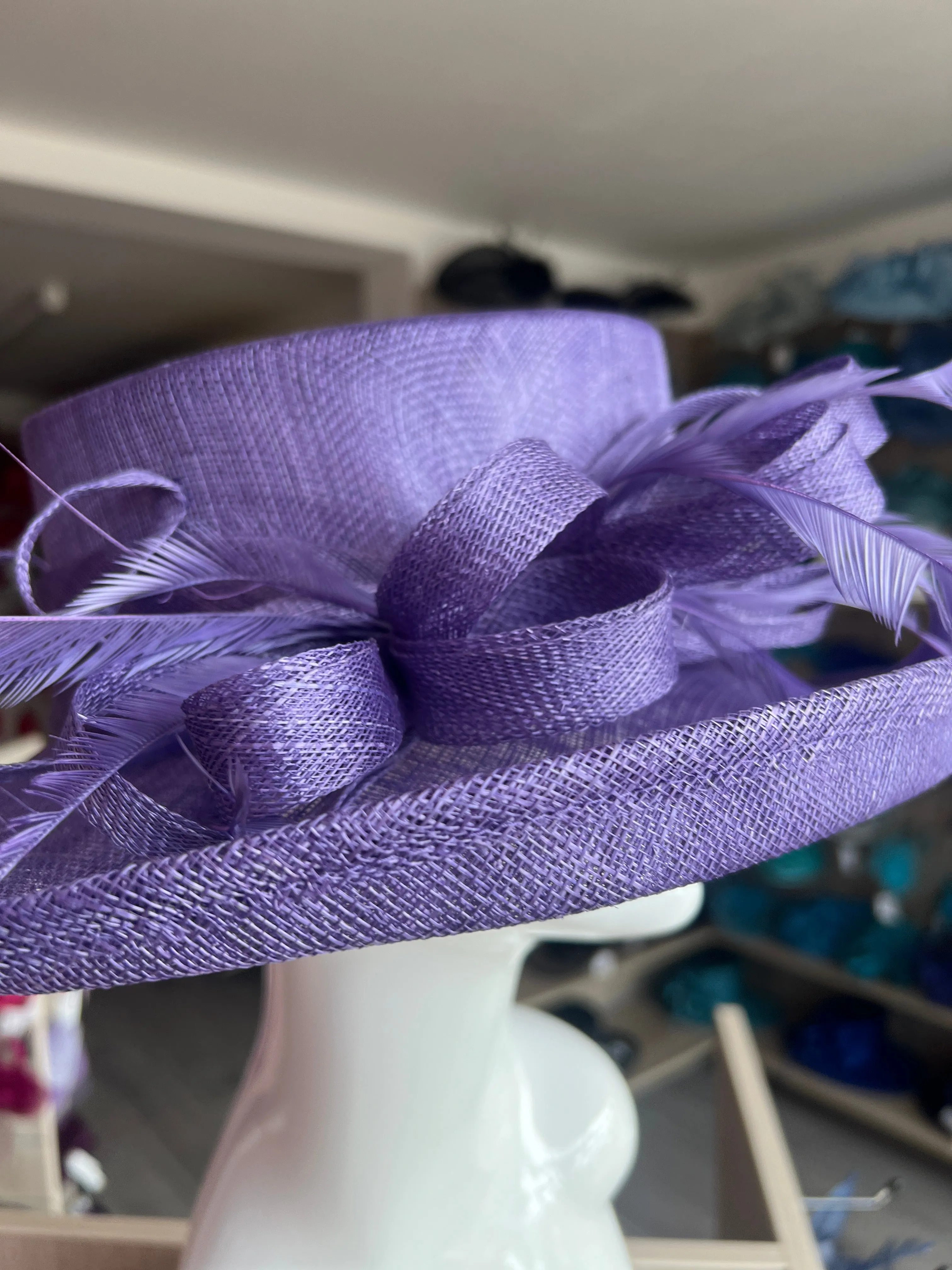 Classic Sinamay Wisteria Wedding Hat