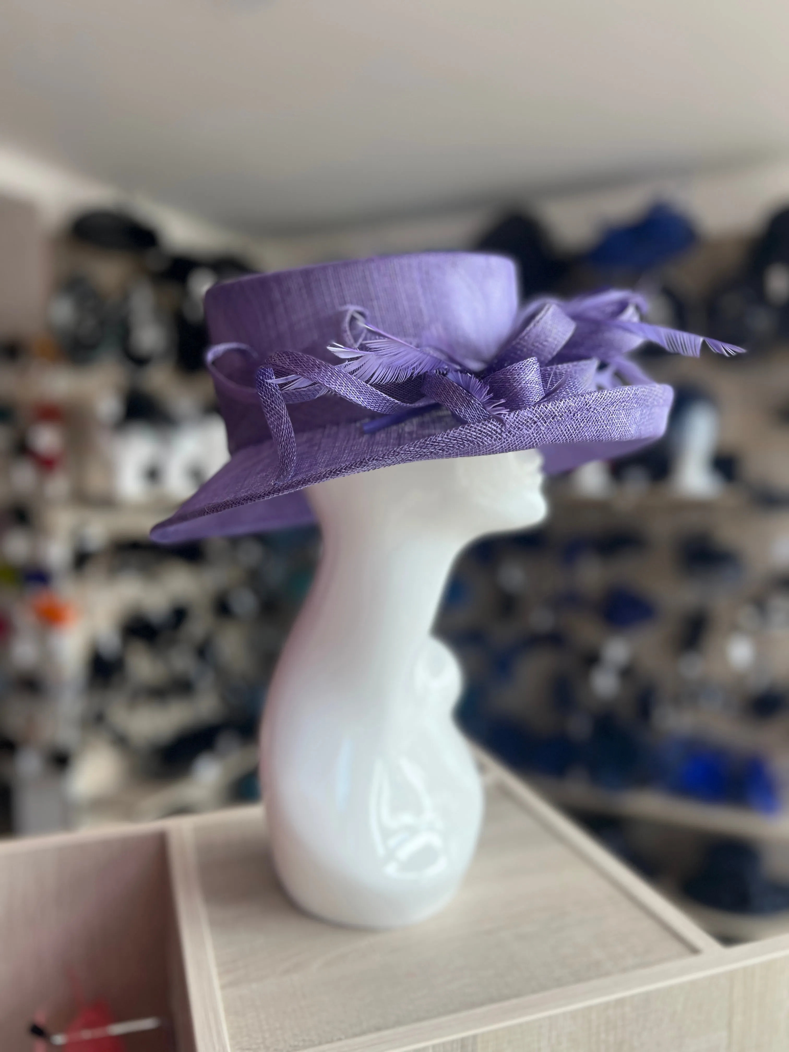 Classic Sinamay Wisteria Wedding Hat