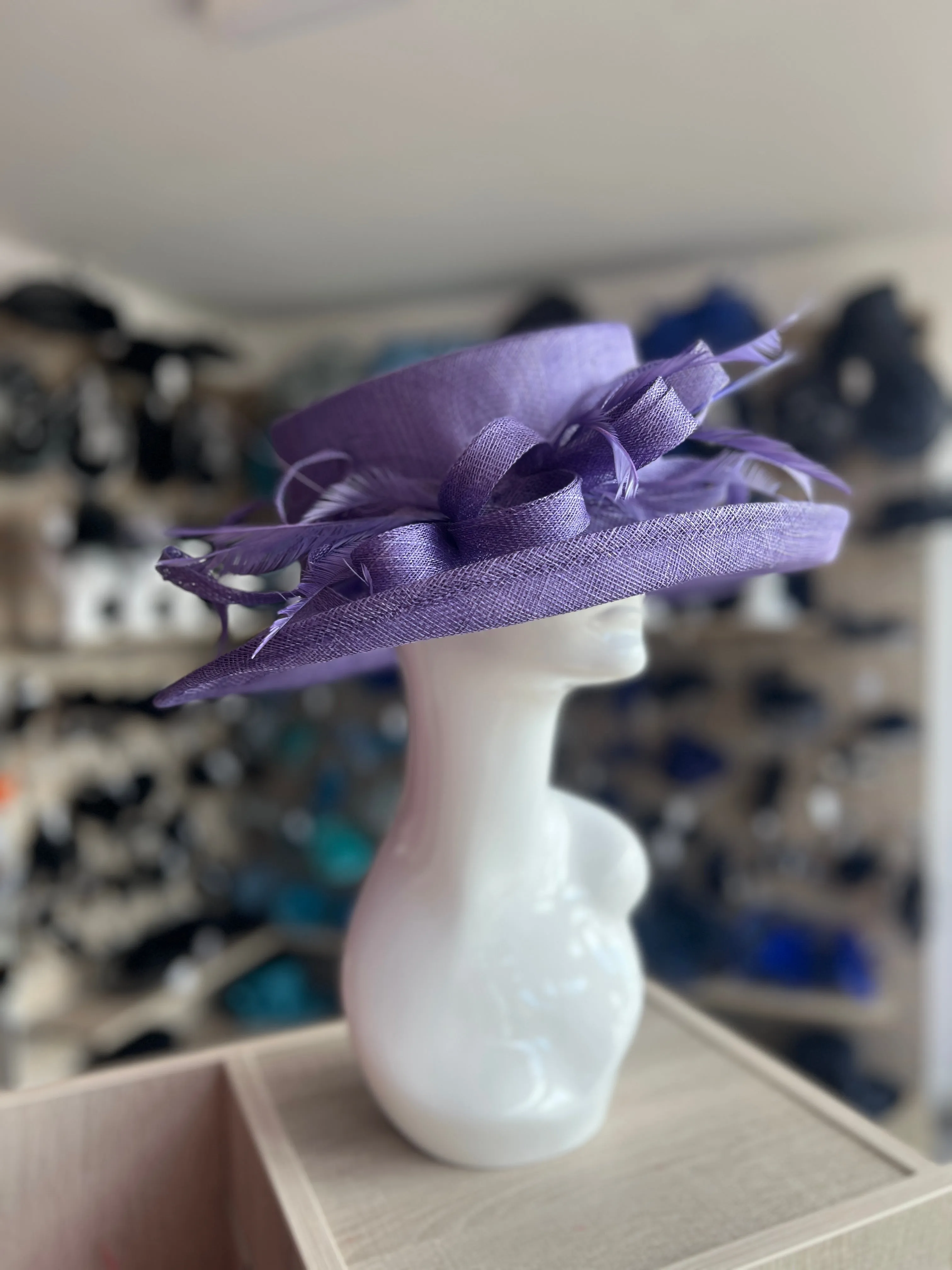 Classic Sinamay Wisteria Wedding Hat