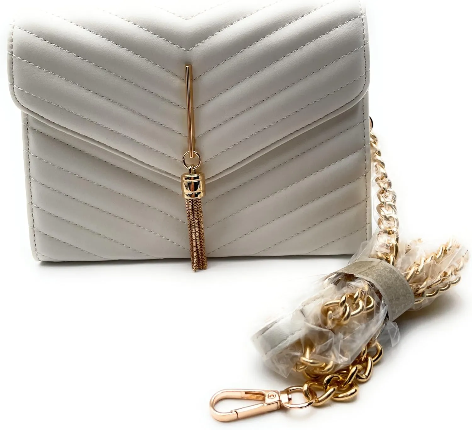 Clutch Crossbody Bag Quilted Evening Bag for Women Fashion Shoulder Clutch Handbag with Chain